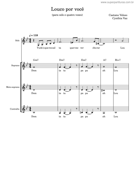 Partitura da música Louco Por Você v.2