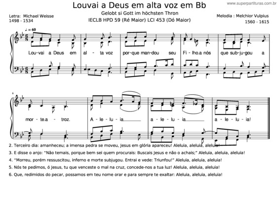 Partitura da música Louvai A Deus Em Bb