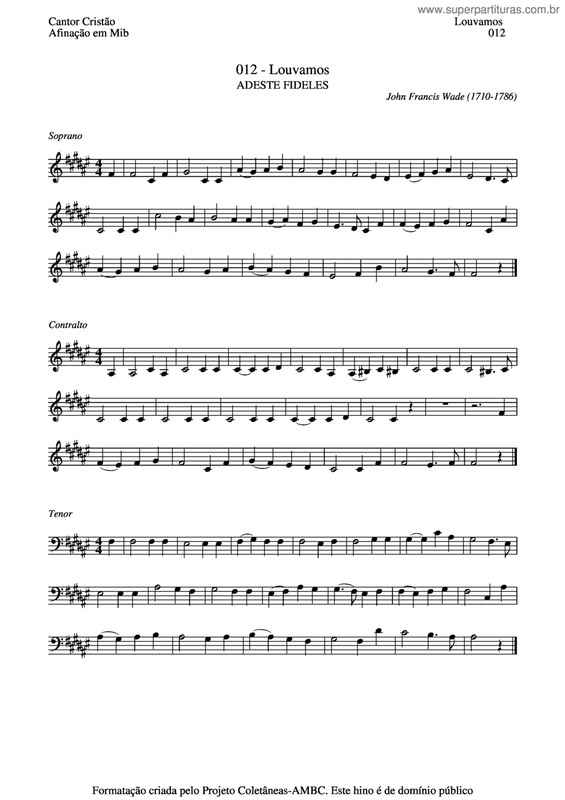 Partitura da música Louvamos v.4