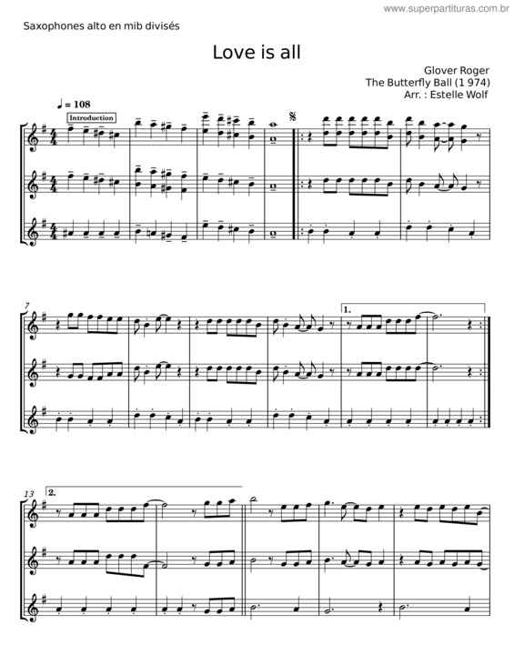 Partitura da música Love Is All v.3