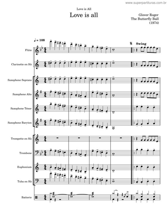 Partitura da música Love Is All v.4