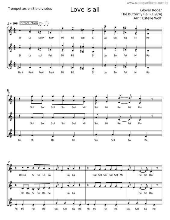 Partitura da música Love Is All v.5