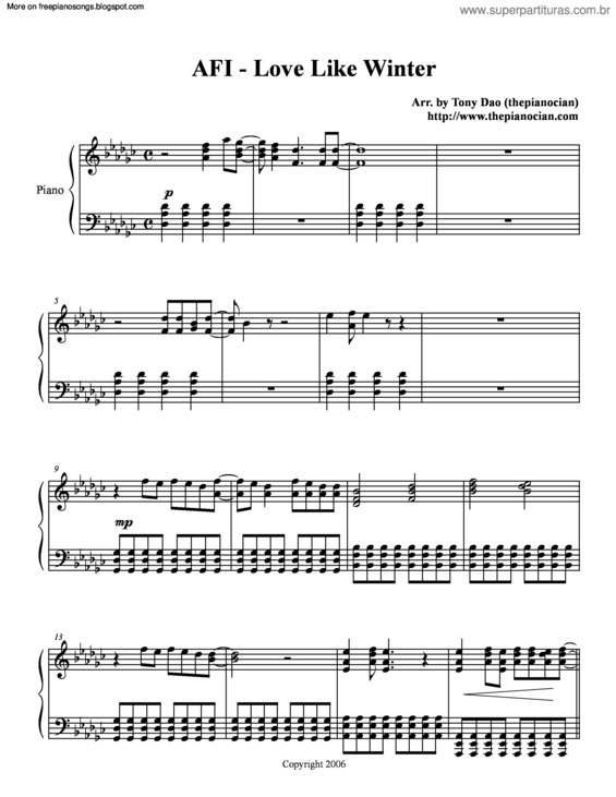 Partitura da música Love Like Winter