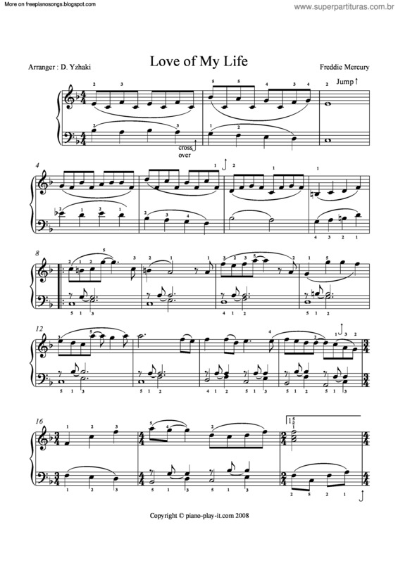 Partitura da música Love Of My Life v.13