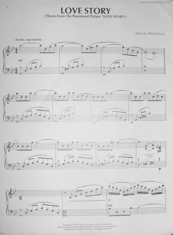 Partitura da música Love Story v.10