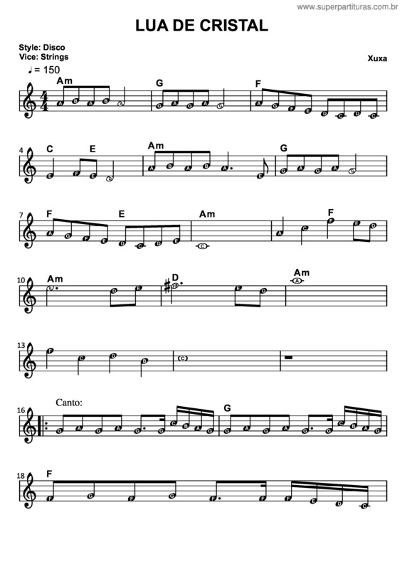 Partitura da música Lua De Cristal v.3