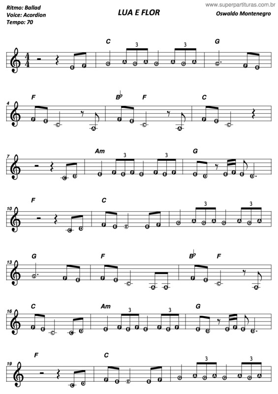 Partitura da música Lua E Flor v.6