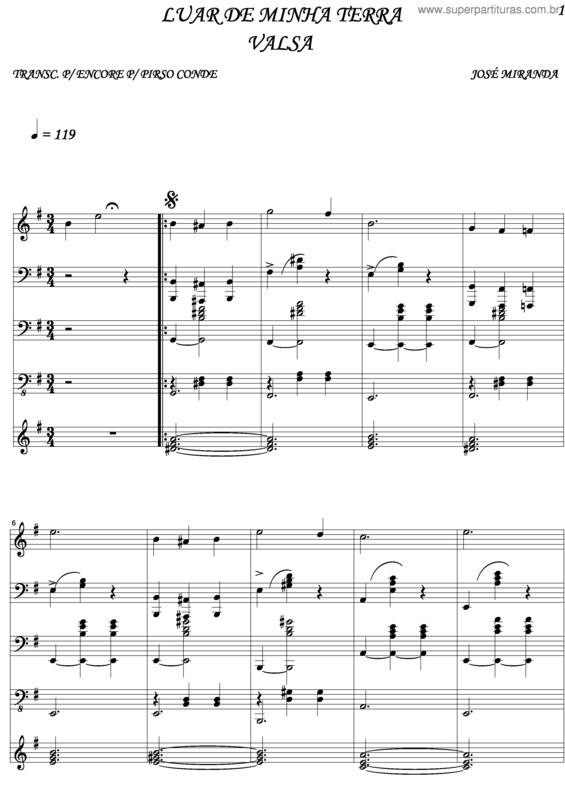 Partitura da música Luar De Minha Terra v.2