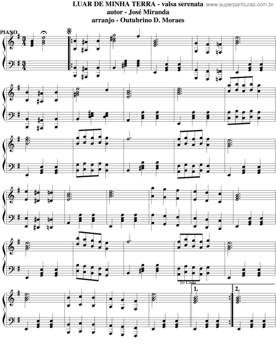 Partitura da música Luar De Minha Terra v.6