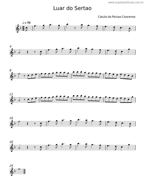 Partitura da música Luar Do Sertão v.25