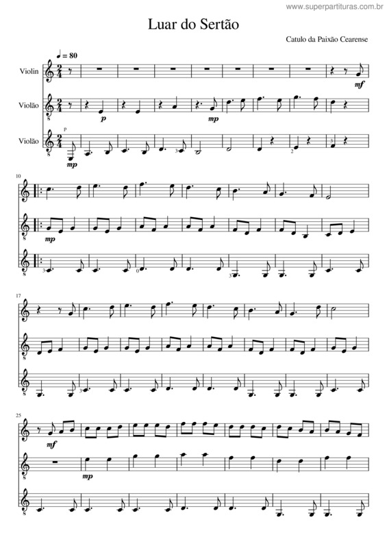 Partitura da música Luar Do Sertão v.28