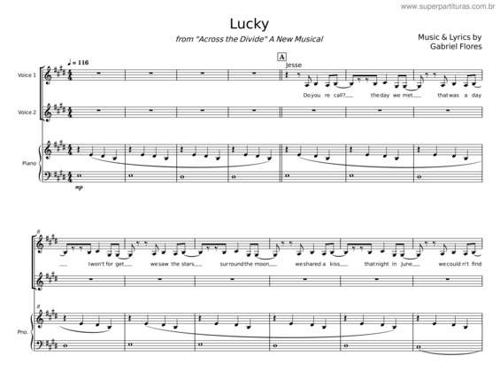 Partitura da música Lucky v.10