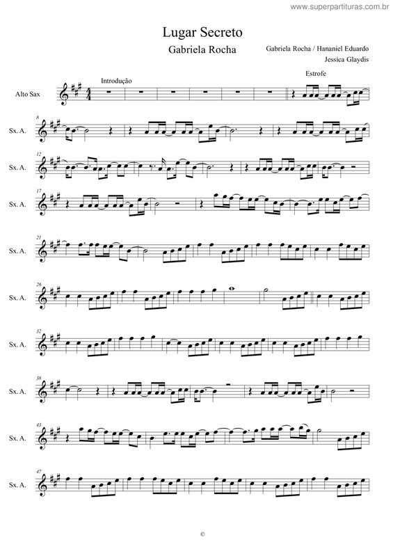 Partitura da música Lugar Secreto v.3