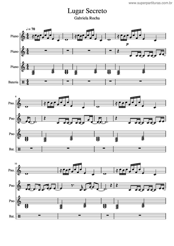 Partitura da música Lugar Secreto v.8