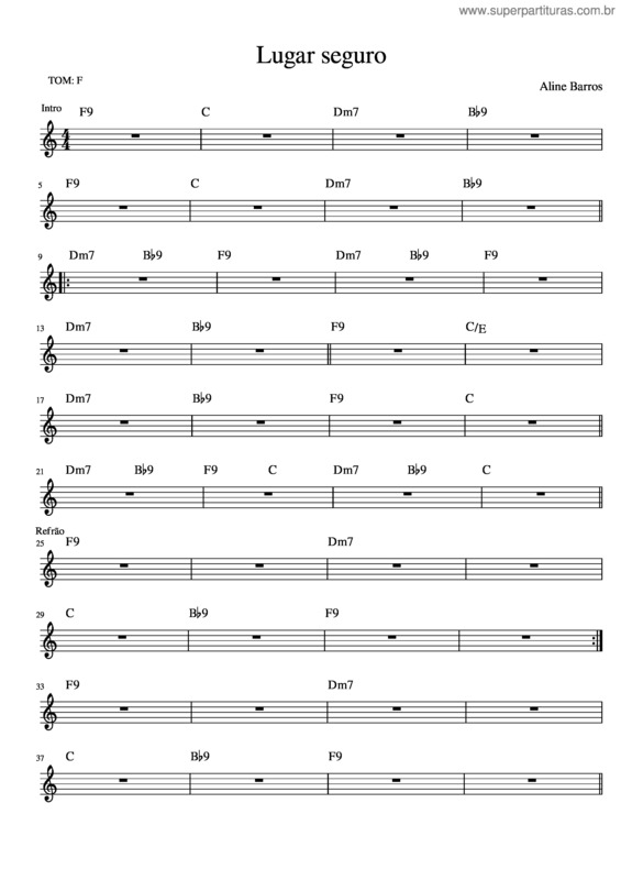 Partitura da música Lugar Seguro v.4