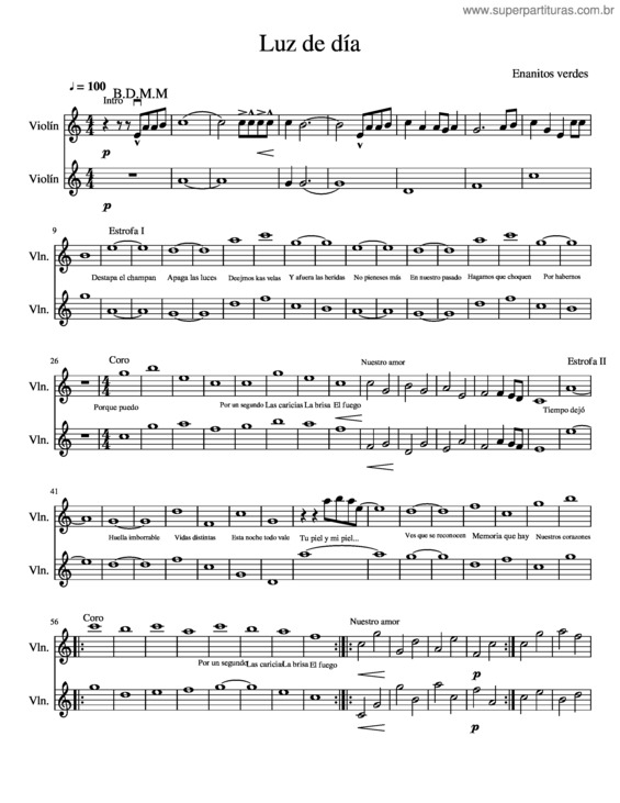 Partitura da música Luz De Dia