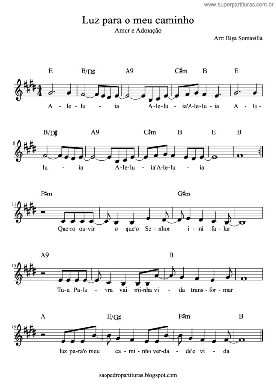 Partitura da música Luz Para O Meu Caminho