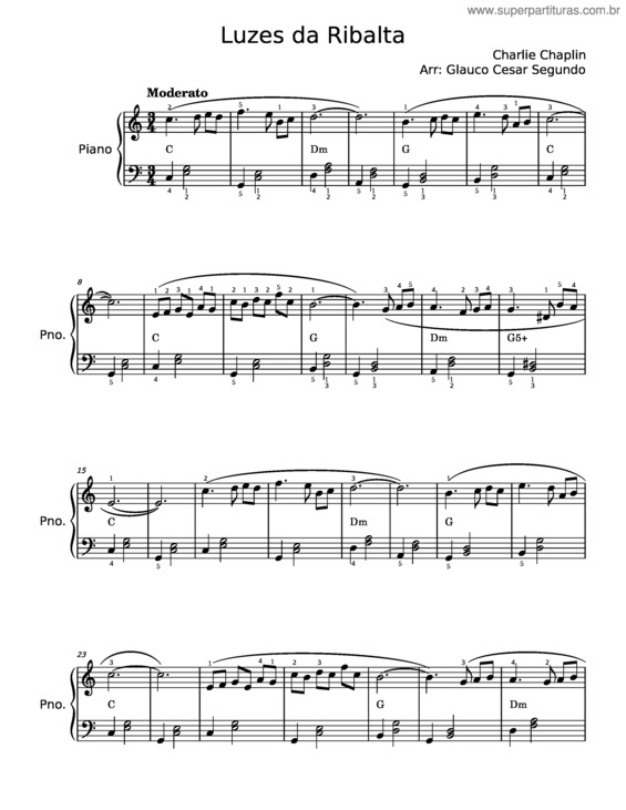 Partitura da música Luzes Da Ribalta v.13