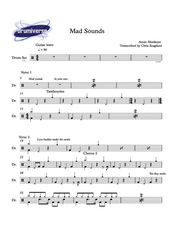 Partitura da música Mad Sounds