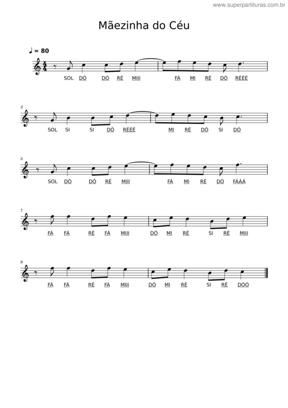 Partitura da música Maezinha Do Céu v.2