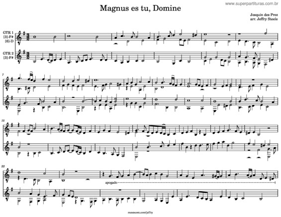 Partitura da música Magnus Es Tu, Domine