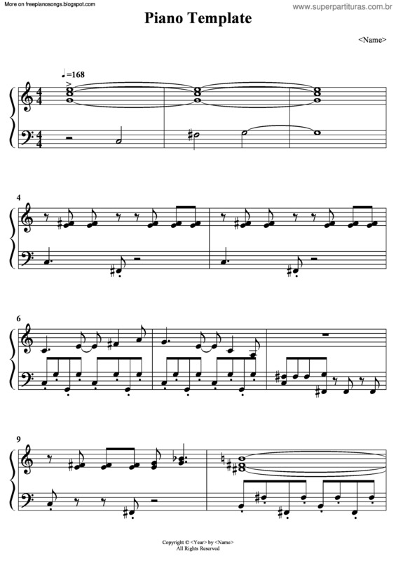 Partitura da música Main Title