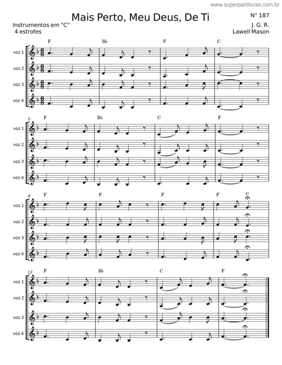 Partitura da música Mais Perto, Meu Deus, De Ti v.3