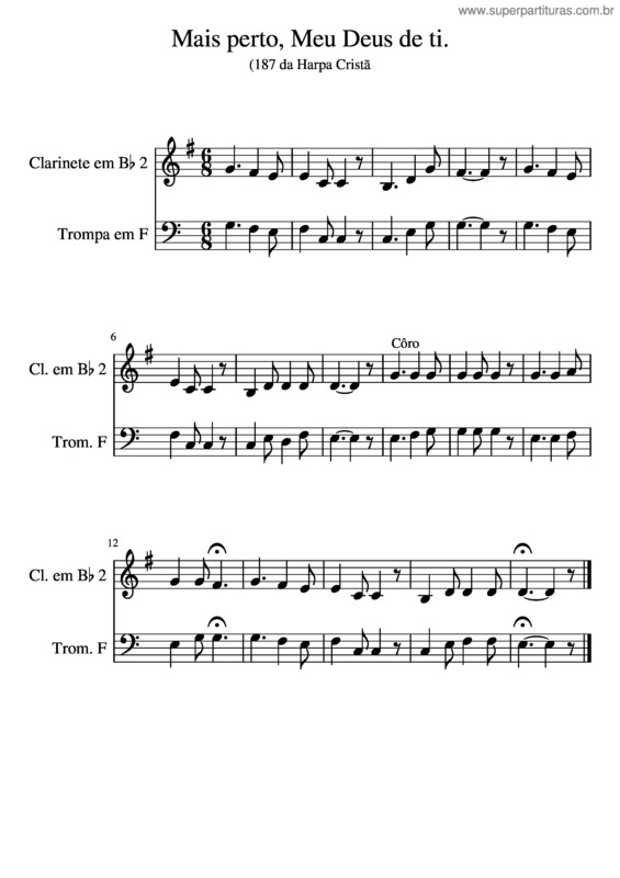 Partitura da música Mais Perto, Meu Deus De Ti