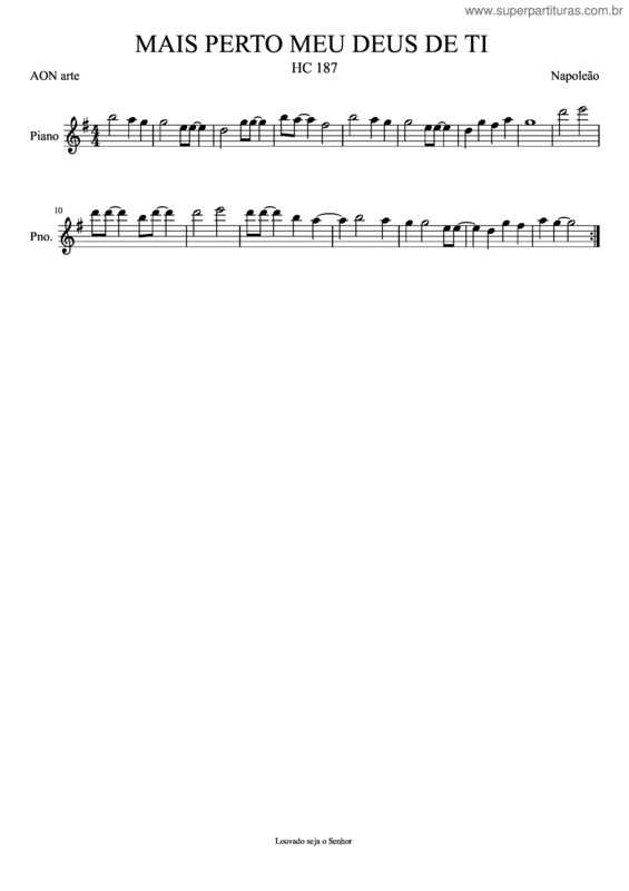 Partitura da música Mais Perto Meu Deus De Ti v.2