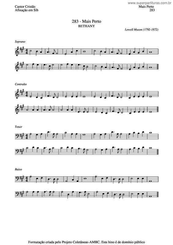 Partitura da música Mais Perto v.3