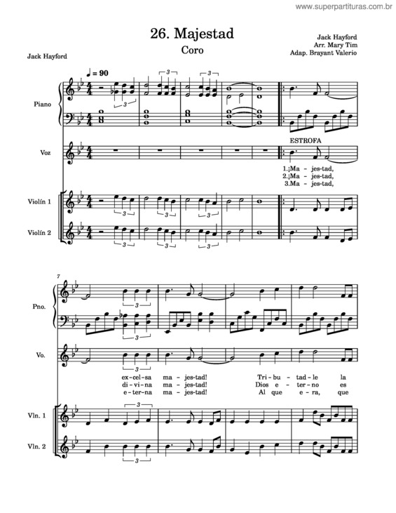 Partitura da música Majestad