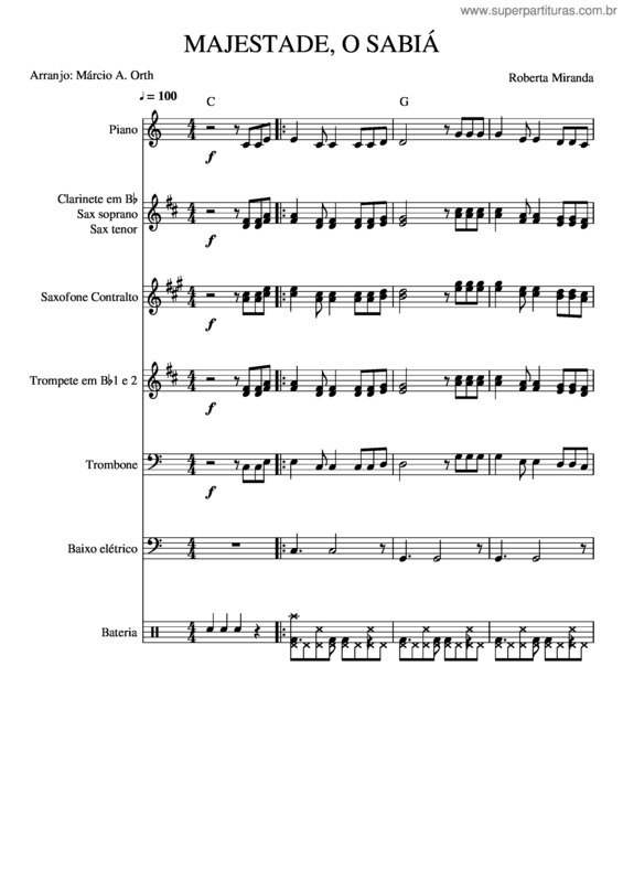 Partitura da música Majestade O Sabiá v.3