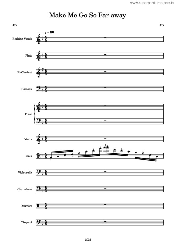 Partitura da música Make Me Go So Far Away