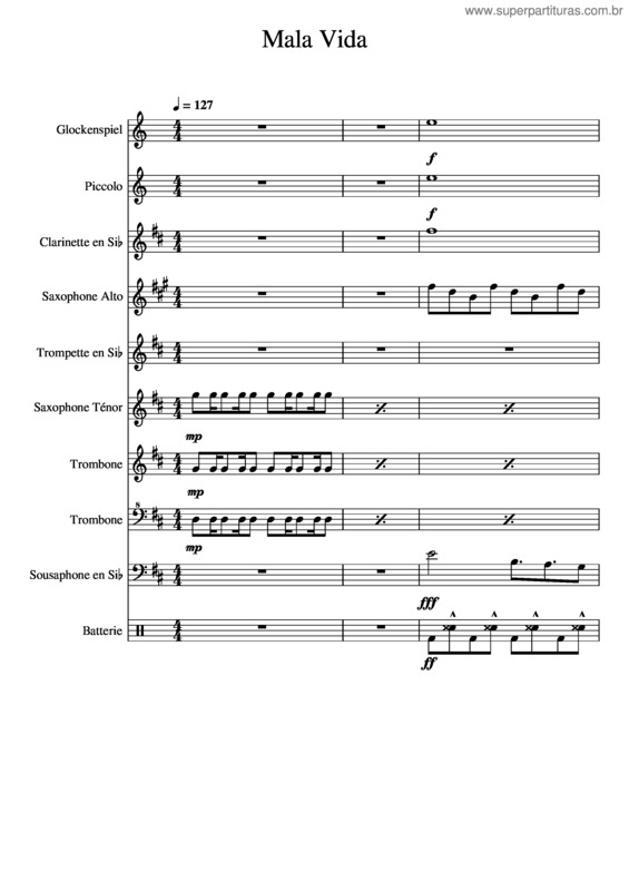 Partitura da música Mala Vida v.2