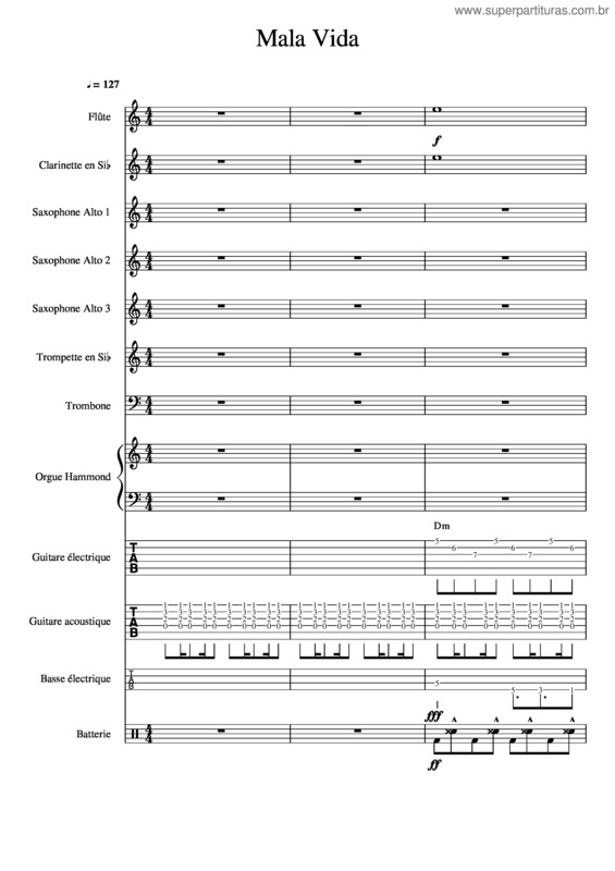 Partitura da música Mala Vida