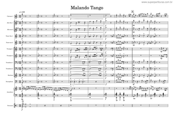 Partitura da música Malando Tango