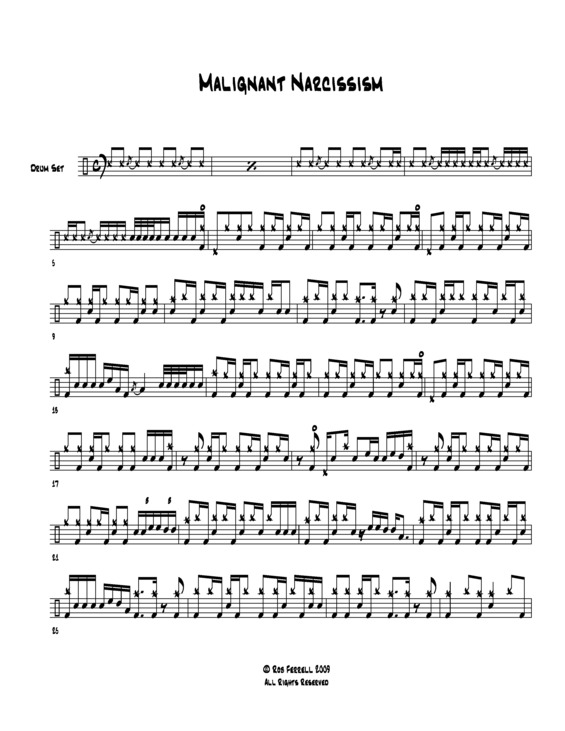 Partitura da música Malignant Narcissism