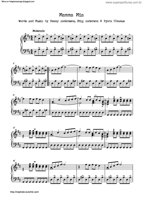 Partitura da música Mamma Mia v.8