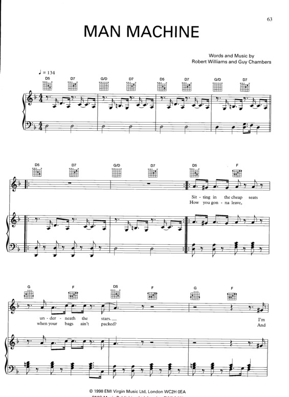 Partitura da música Man Machine