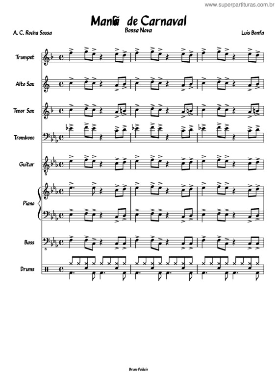 Partitura da música Manhã De Carnaval v.20