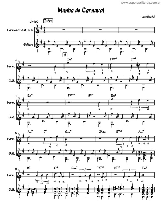 Partitura da música Manha De Carnaval v.26