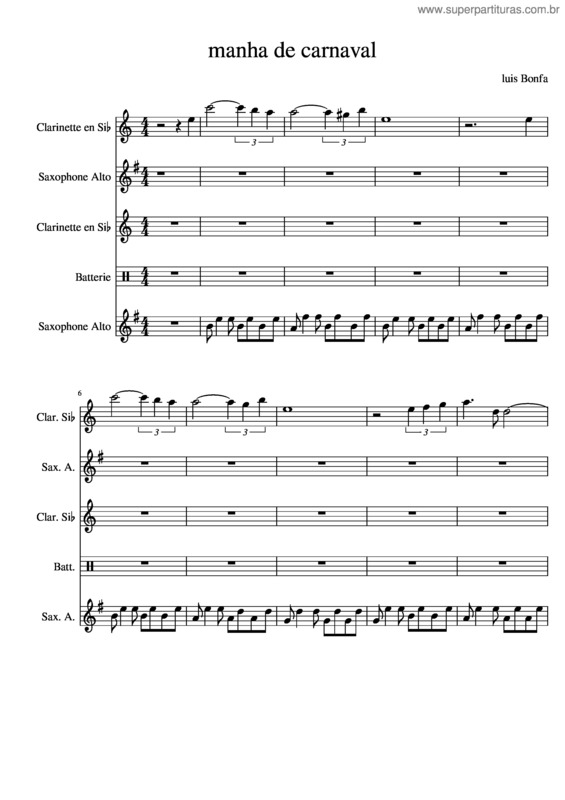 Partitura da música Manha De Carnaval v.27