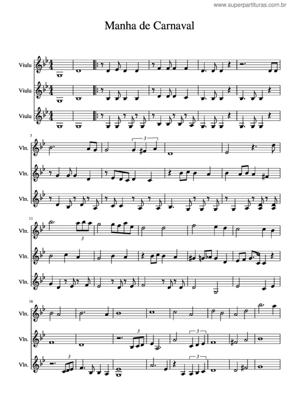 Partitura da música Manha De Carnaval v.28