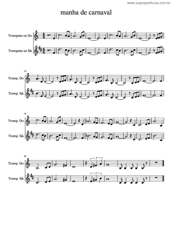 Partitura da música Manha De Carnaval v.30