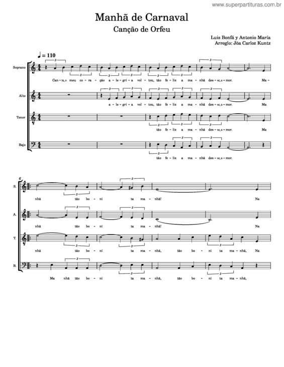 Partitura da música Manha De Carnaval v.33