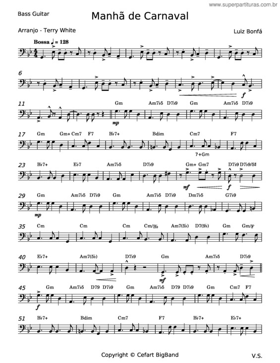 Partitura da música Manhã De Carnaval v.34