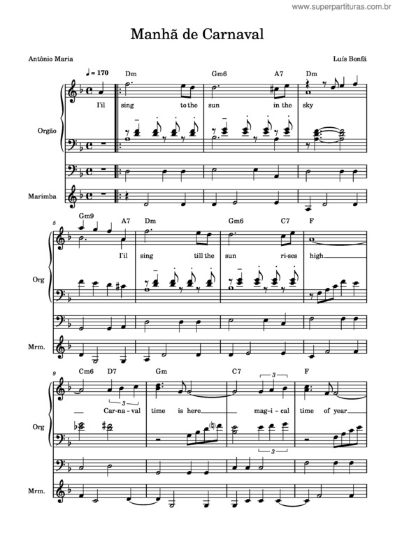 Partitura da música Manhã De Carnaval v.38