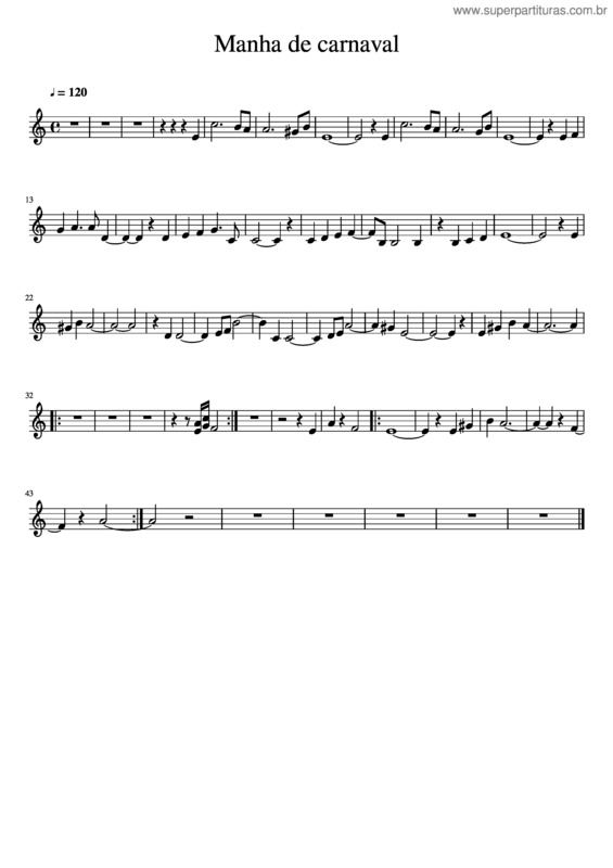 Partitura da música Manha De Carnaval v.43