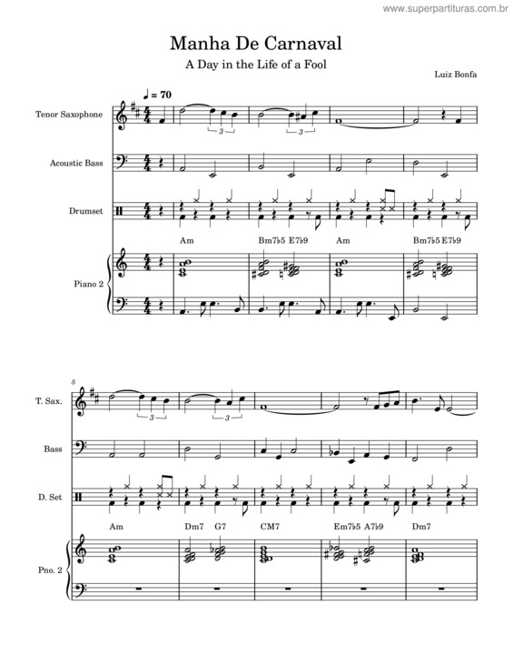 Partitura da música Manha De Carnaval v.45