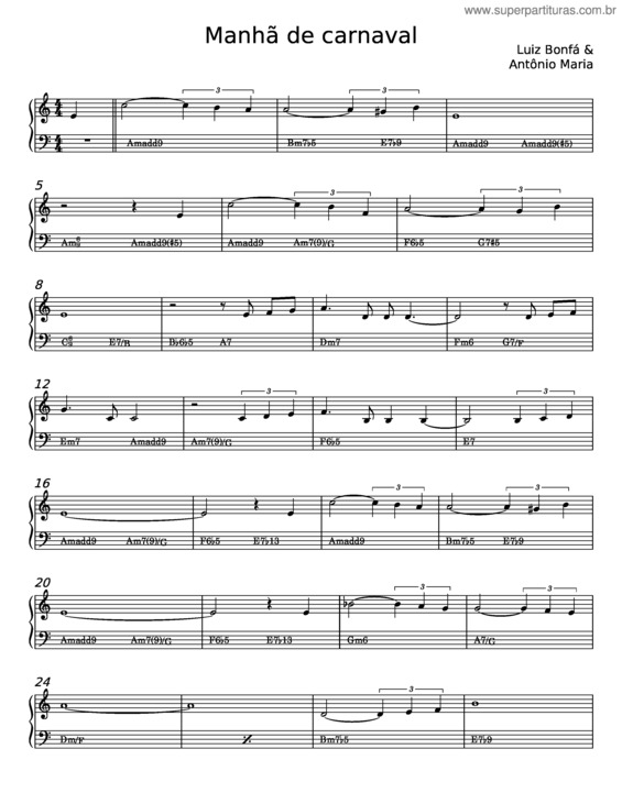 Partitura da música Manhã De Carnaval v.50